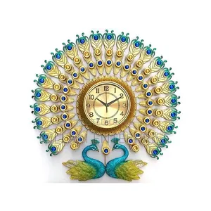 Double Head Peacock Wall Clock