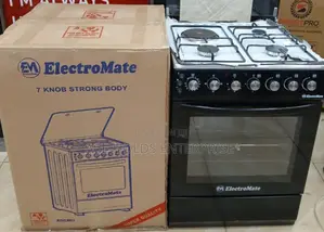 Electromate 60*60 Standing Gas Cooker 3g. 1e With Electric Oven