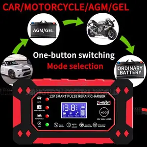 Car Battery Charger 12v 6a Pulse Repair LCD Display Smart Fast Charge
