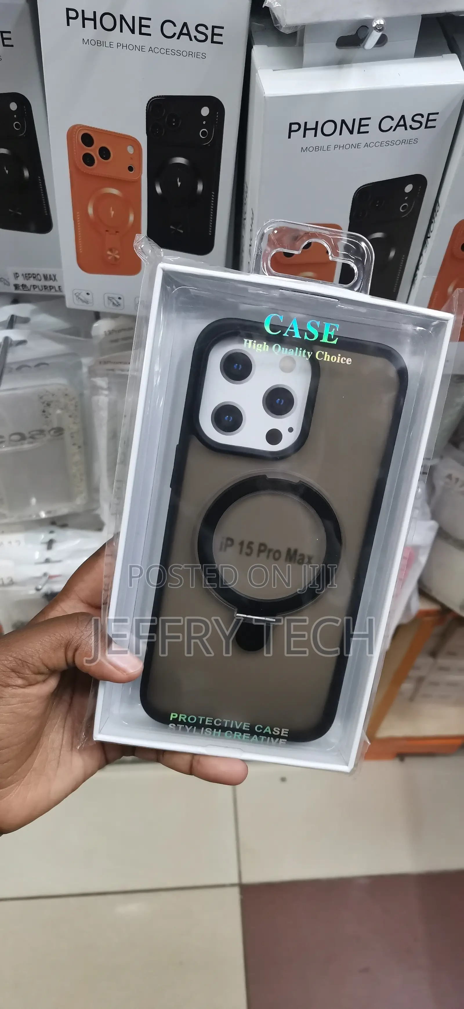 iPhone 15 Pro Max Magnetic Ring Cover-Dark Grey