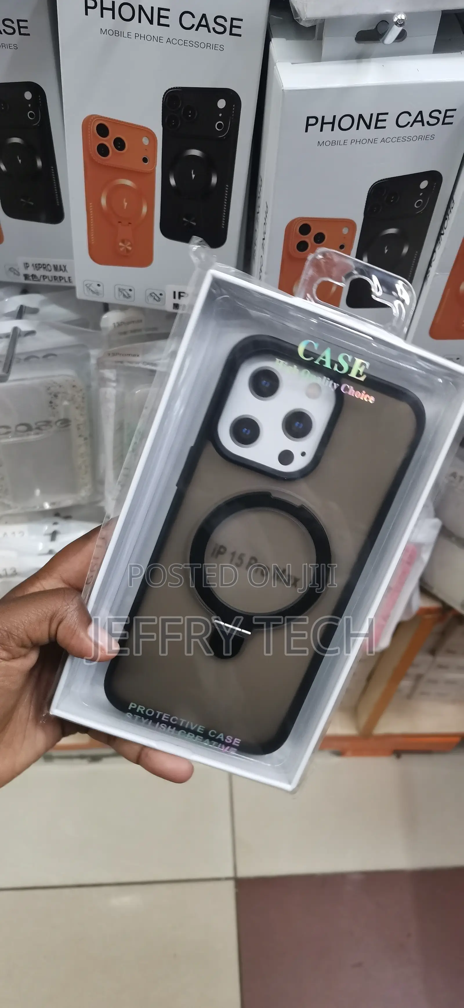 iPhone 15 Pro Max Magnetic Ring Cover-Dark Grey