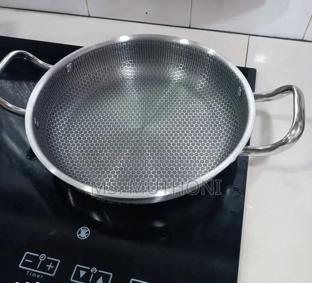 *2 Handle Honeycomb Stainless Steel Non-Stick Pan