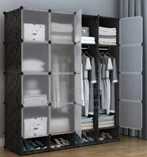 Portable 4- Column Plastic Wardrobes