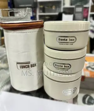 3-Piece Beige Insulated Lunch Box