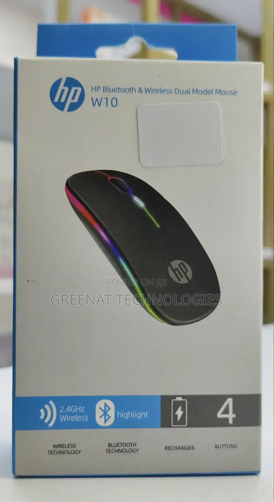 Hp Rechargeable Bluetooth Wireless Dual Model Mouse W10