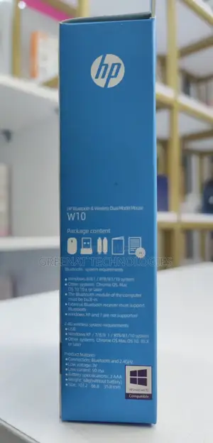 Hp Rechargeable Bluetooth Wireless Dual Model Mouse W10