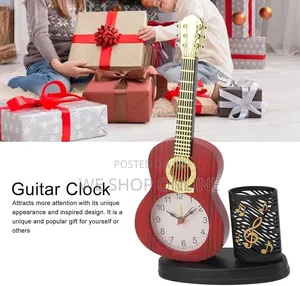 Violin Themed Alarm Clock With Pen Holder and Detachable Sharpener