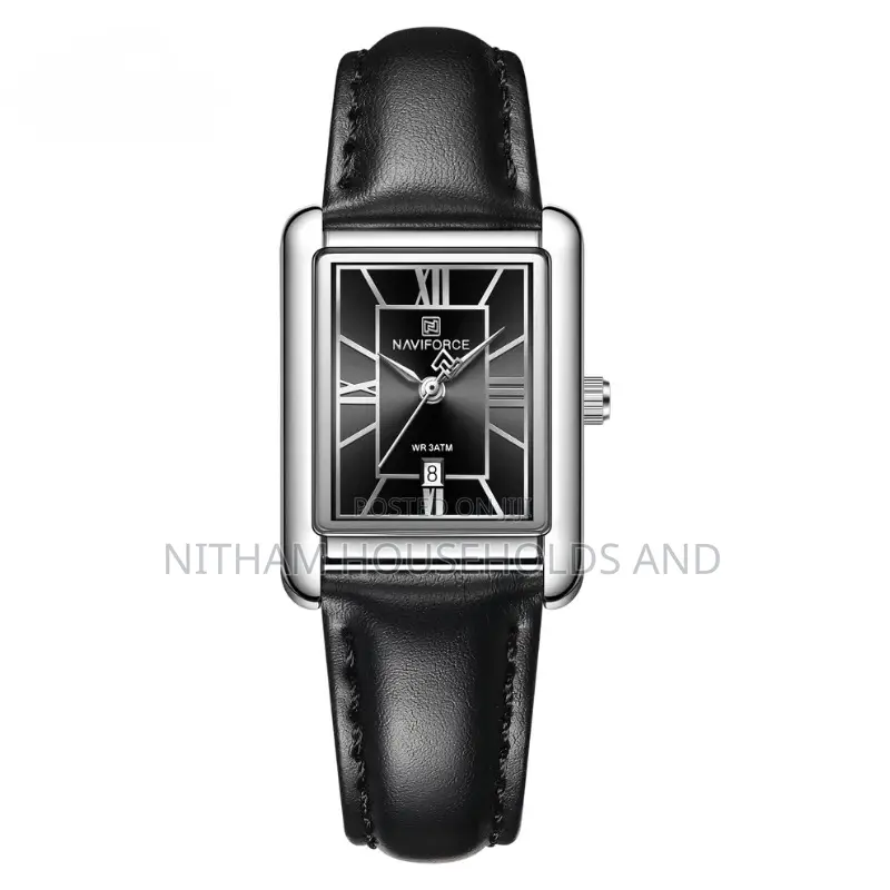 Naviforce Nf5074 Rectangular Leather Strap Watch for Women