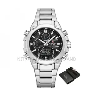 Naviforce Nf9278 Men’S Analog Digital Silver Stainless Steel Watch
