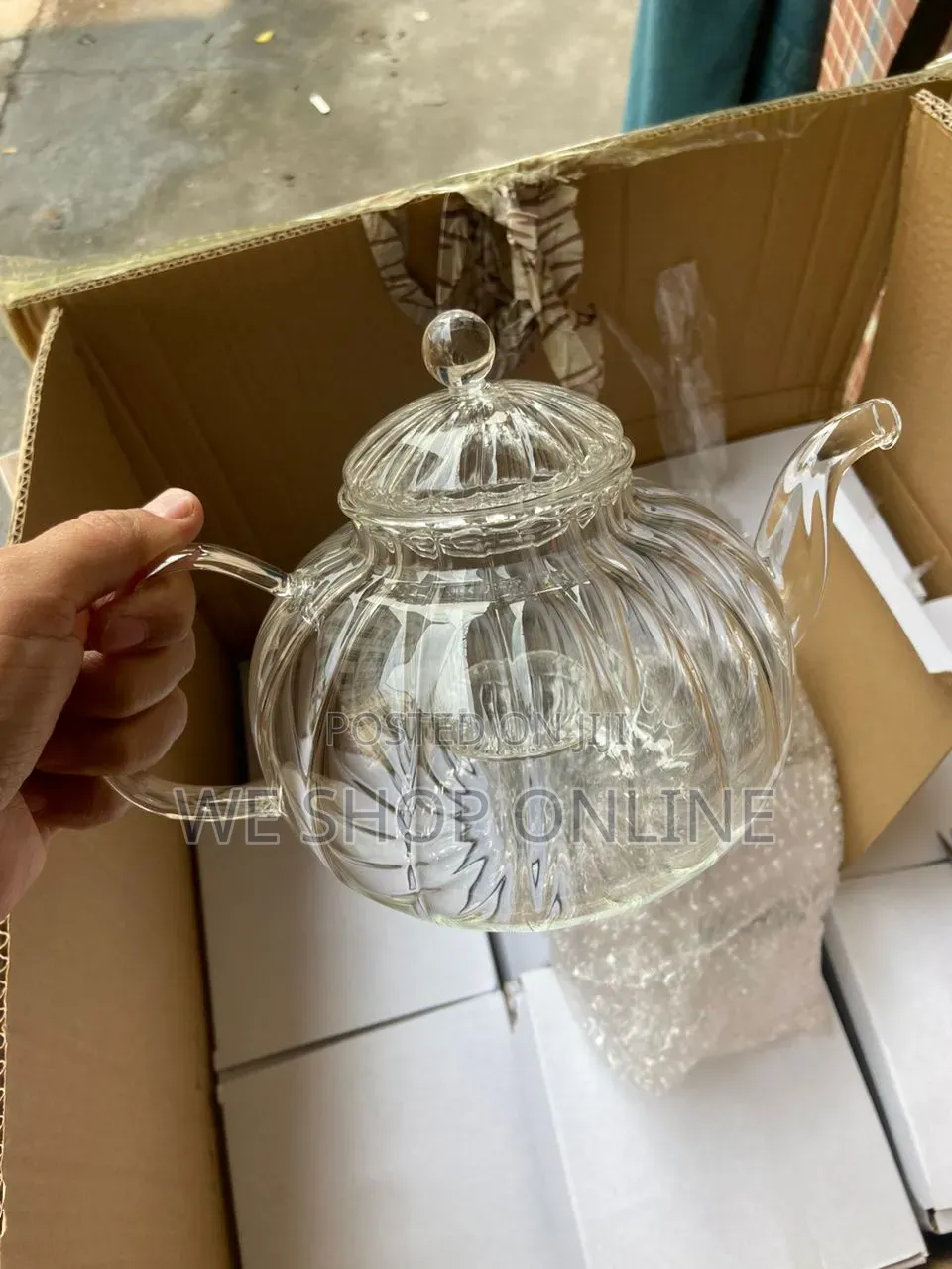 800ml Striped Teapot Borosilicate