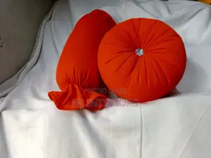 Luxury Orange Round Throw Pillow and Lumbar Cushion for Home Decor
