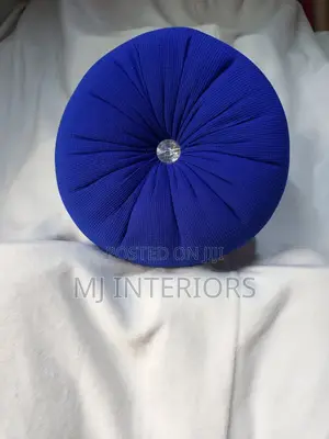 Elegant Royal Blue Round Pillow Set for Living Rooms
