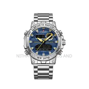 Naviforce Nf9237 Dual Display Silver Watch for Men