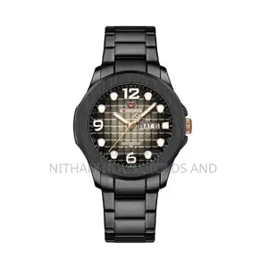 Naviforce Nf9244 Black Steel Watch for Men