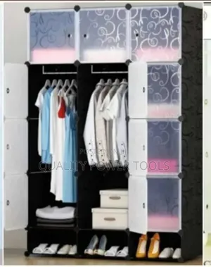 Portable 4- Column Plastic Wardrobes 