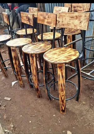 Pallet Brown Wood and Metal Chairs