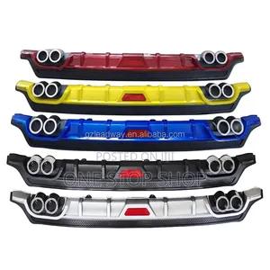 Universal Car Rear Bumper Diffuser Lip With Quad Exhaust Tip