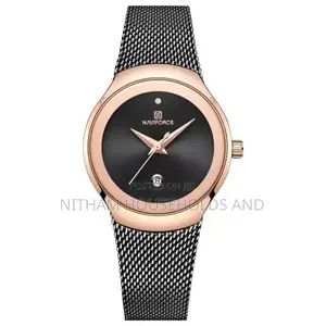Naviforce Nf5004 Black Stainless Steel Watch for Women
