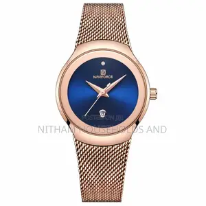 Naviforce Nf5004 Blue Dial Rose Gold Stainless Steel Watch for Men