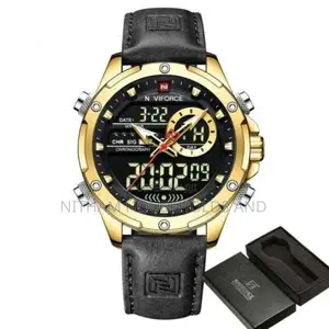 Naviforce Nf9208 Analog Digital Leather Watch for Men