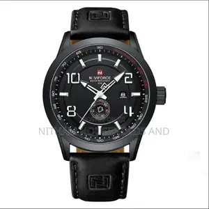 Naviforce Nf9229 Black Leather Strap Watch
