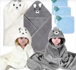 Baby Hooded Soft Towel With Cartoon Theme