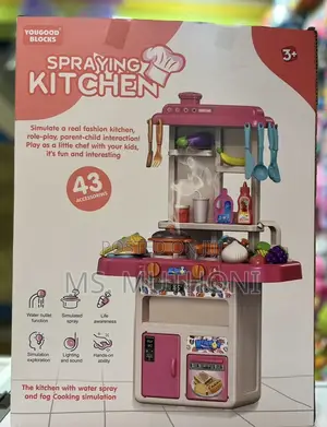 Spraying Kitchen Play Set Featuring 43 Accessories