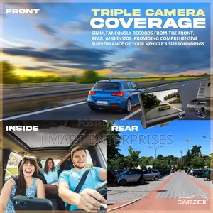 3-Channel 4" Ips Dash Camera Screen for Cars – Full Hd 1080p DVR