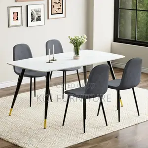 Dining Set; Four Seaters Marble Dining Set