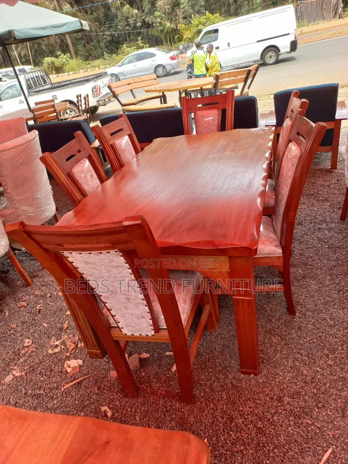 6 Seater Dining Set Wooden, Cushioned