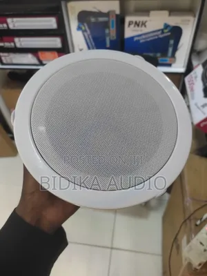 Flush-Mount Round White Ceiling Speaker 6 Inch