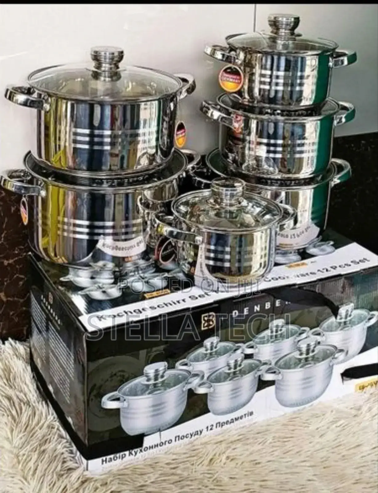 12 Pieces Stainless Steel Edenberg Cookware Set