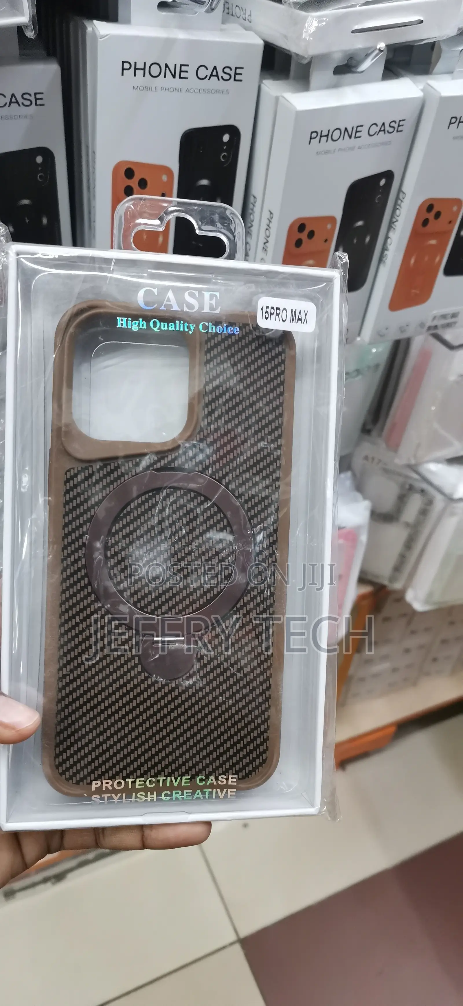 iPhone15 Pro Max Carbon Fiber Pattern Hybrid Case