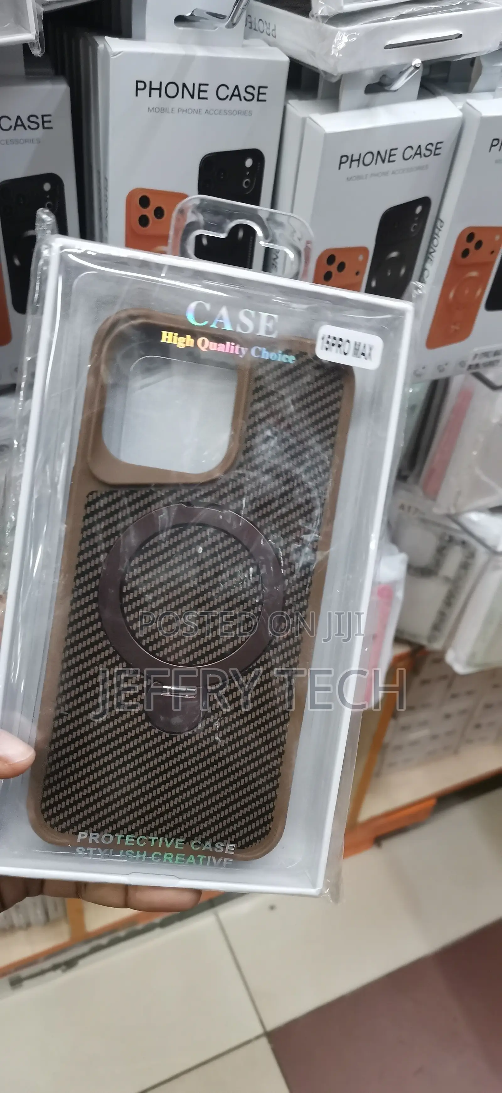 iPhone15 Pro Max Carbon Fiber Pattern Hybrid Case