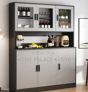 Kitchen Cabinet: 3 Door Kitchen Storage With Glass Front