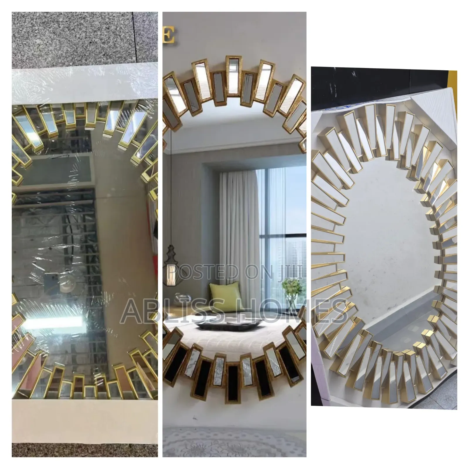 Sunburst Round Luxury Wall Decor Mirror