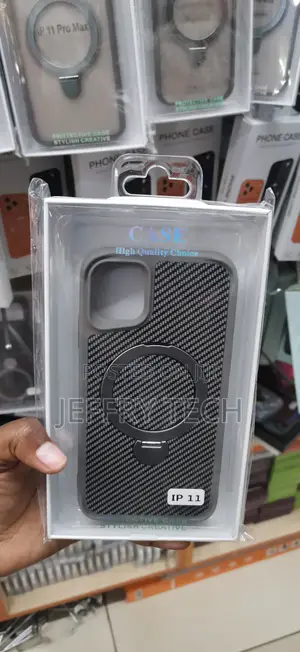 iPhone 11 Modern, Dark Grey Carbon Fiber-Style Cover