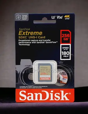 Sandisk 256gb Extreme Pro Uhs-i Sdxc Memory Card - Black