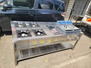 Stainless Steel Commercial Combined Cooking Units 4burners,Deep Fryer.