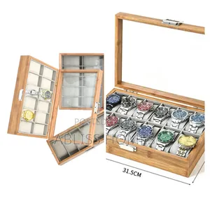 12 Slots Wooden Watch Organizer