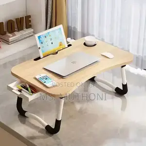 Foldable Breakfast/Study Foldable Laptop Table With a Storage Drawer.