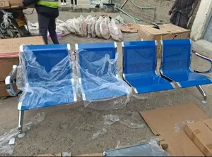 Blue  Unpadded Guests Chair