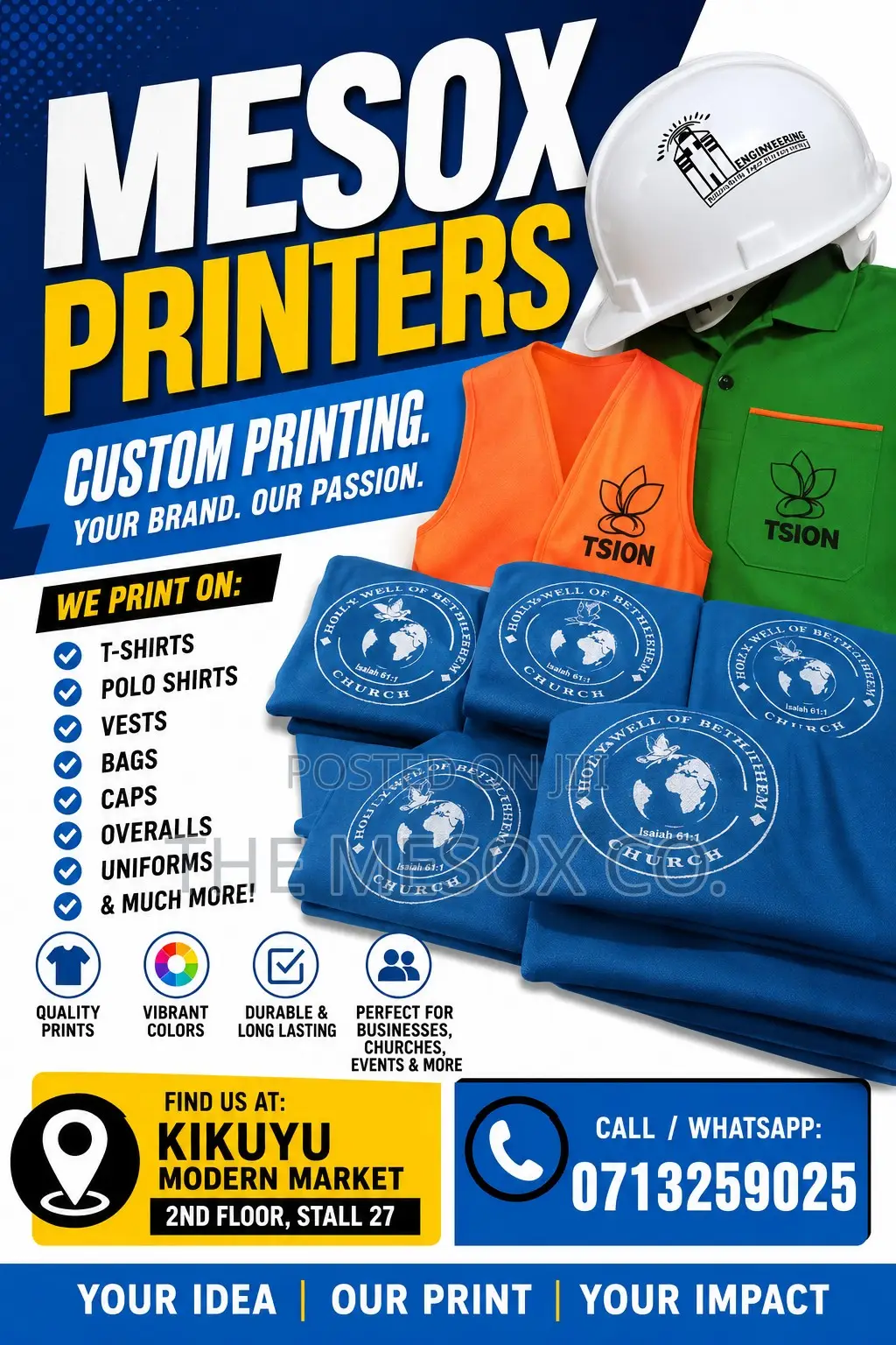 Clothing Printing Services- Custonized Uniforms