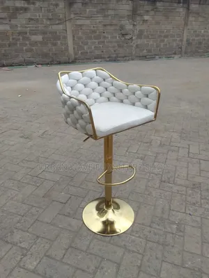 White  Swivel Standing Stools