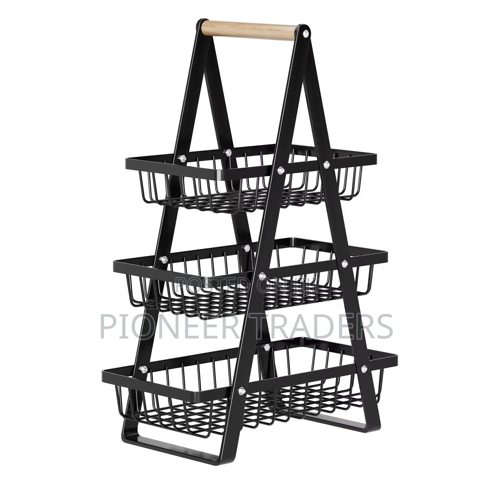 Fruit Basket, 3 Layer Metallic Mesh