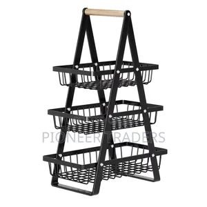 Fruit Basket, 3 Layer Metallic Mesh