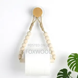 Hemp Rope Beaded Toilet Paper Holder