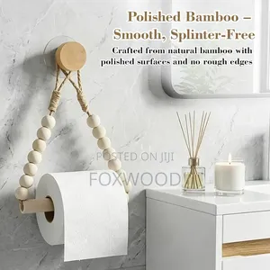 Hemp Rope Beaded Toilet Paper Holder
