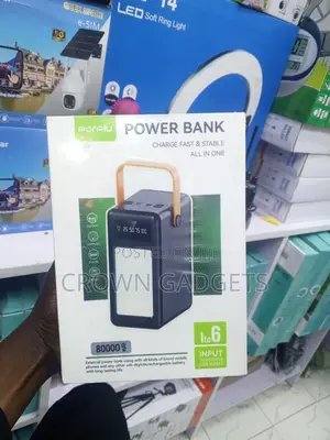 Porpiu 80000mah Power Bank With Led Flashlight and Display