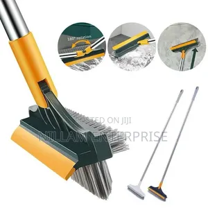 3-in-1 Floor Scrubbing v- Shaped Brush, Broom Squeegee*